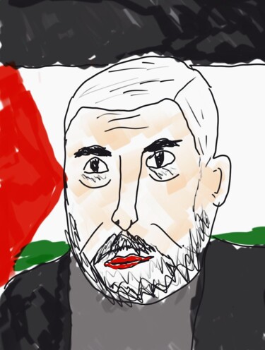 Dessin intitulée "Le martyr Yahya Sin…" par Iheb Gharbi, Œuvre d'art originale, Marqueur