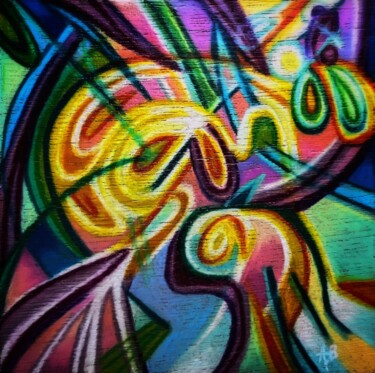 Painting titled "Pelote #8" by Anne Brigaud, Original Artwork, Pencil