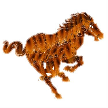 A dynamic silhouette of a galloping horse Digitale Kunst getiteld "A dynamic silhouett…" door Shamim Shaikh, Origineel Kunstwerk, 2D Digital Work