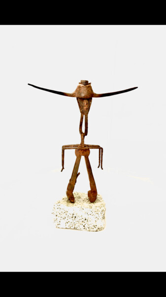 Scultura intitolato "LE COW-BOY" da Jonathan Hossard, Opera d'arte originale, Metalli