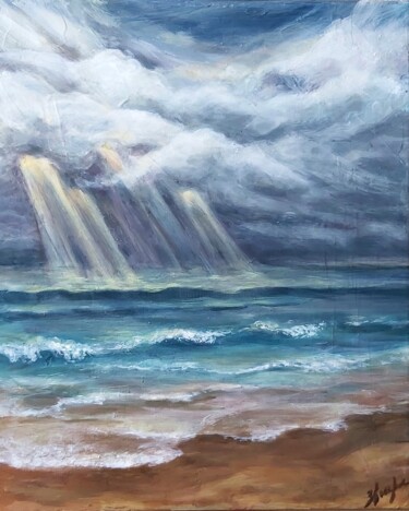 Les sentiments de la vie Schilderij getiteld "Les sentiments de l…" door Olena Noizet, Origineel Kunstwerk, Acryl Gemonteerd op Frame voor houten bra…