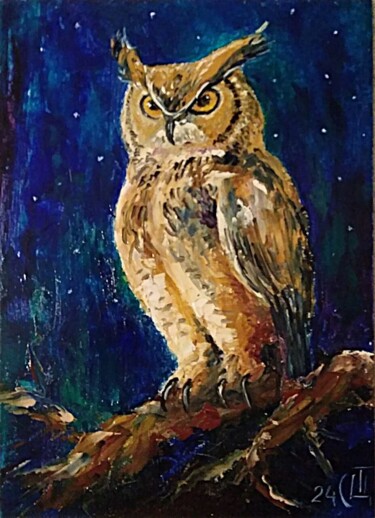 绘画 标题为“Painting "Owl"” 由Sergiy Tsymbalov, 原创艺术品, 油