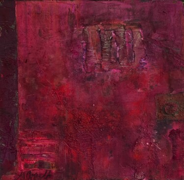 绘画 标题为“La Porte Rouge” 由Magdalena Oppelt, 原创艺术品, 丙烯 安装在纸板上