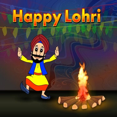 数字艺术 标题为“Lohri” 由Shamim Shaikh, 原创艺术品, 2D数字工作