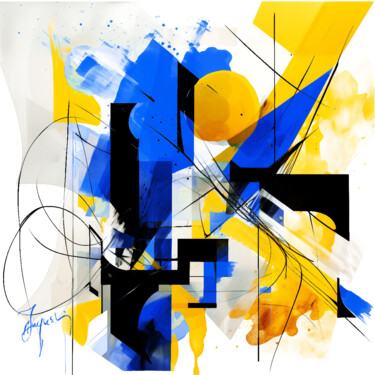 数字艺术 标题为“Abstract Impulses P…” 由James Augustin, 原创艺术品, 数字油画