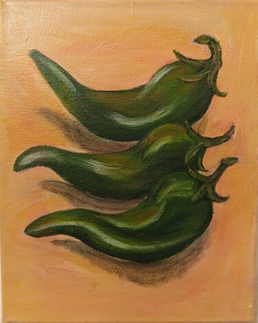 Peinture intitulée "Trois piments forts." par Y.Oranzh, Œuvre d'art originale, Acrylique Monté sur Châssis en bois