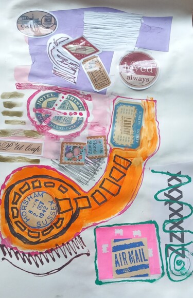 Collages titled "Airmail" by Ronnie Kolner, Original Artwork, Collages
