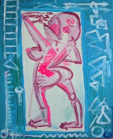 「Hang in There!」というタイトルの絵画 Oberlin The Artistによって, オリジナルのアートワーク, アクリル