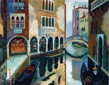 Peinture intitulée "VENISE MYSTERIEUSE" par Bernard Ambielle, Œuvre d'art originale, Huile