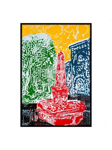 Printmaking titled "Sous le soleil de l…" by Christophe Flaugère, Original Artwork, Linocuts