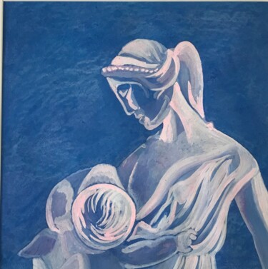 Peinture intitulée "Materno" par Jean Claude Barral, Œuvre d'art originale, Craie