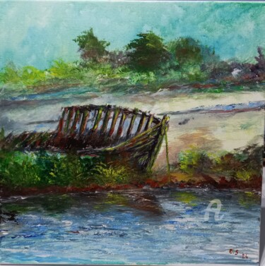 Peinture intitulée "Epave 2" par Eric Smid, Œuvre d'art originale, Acrylique Monté sur Châssis en bois