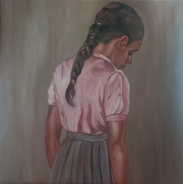Painting titled "Looking down1" by Valentina Baicuianu, Original Artwork, Oil Mounted on Wood Stretcher frame