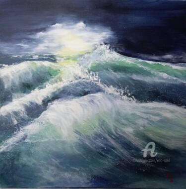 Peinture intitulée "Mer agitée" par Eric Smid, Œuvre d'art originale, Acrylique Monté sur Châssis en bois