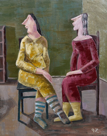 Silent Talk Peinture intitulée "Silent Talk" par Gegham Hunanyan, Œuvre d'art originale, Huile Monté sur Châssis en bois