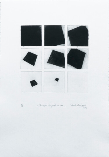 Gravures & estampes intitulée "Changer de point de…" par Pascale Aurignac, Œuvre d'art originale, Collagraphie