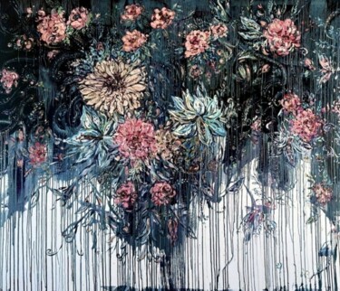 Schilderij getiteld "120*150 çiçekler" door Tuncay Cicek, Origineel Kunstwerk, Acryl Gemonteerd op artwork_cat.