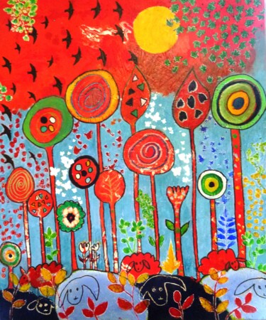 Pintura titulada "Colors of..." por Monique Wouters, Obra de arte original, Acrílico