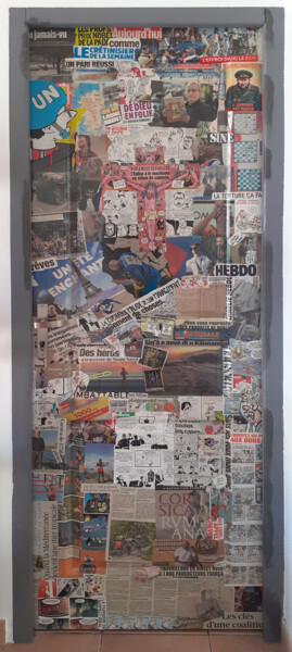 Collages titled "porte bureau recto" by Frédéric Agostini, Original Artwork, Collages