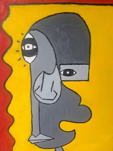 Pittura intitolato "The wise man" da Sean Awino, Opera d'arte originale, Olio Montato su Telaio per barella in legno