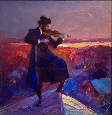 Fiddler on the Roof Pittura intitolato "Fiddler on the Roof" da Igor Piddubnyi, Opera d'arte originale, Olio