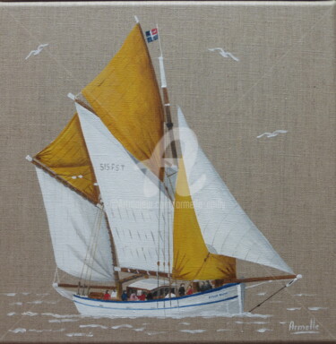 Peinture intitulée "L'Etoile Molène 30x…" par Armelle Cailly, Œuvre d'art originale, Acrylique Monté sur Châssis en bois