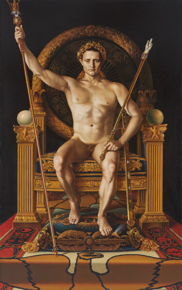 Napoleon cake III Painting titled "Napoleon cake III" by Alexander Nekrashevich, Original Artwork, Oil Mounted on artwork_cat.