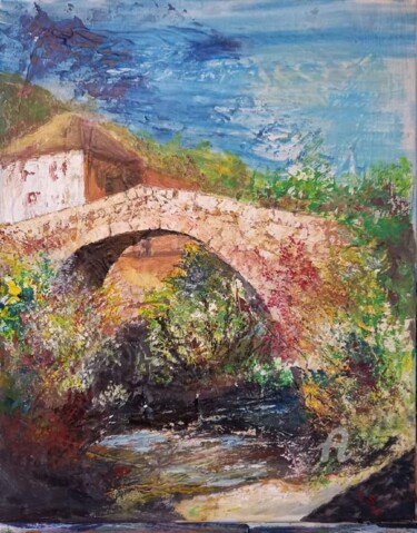 Peinture intitulée "Pont couleurs" par Eric Smid, Œuvre d'art originale, Acrylique Monté sur Châssis en bois