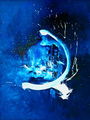 Peinture intitulée "BLUE 2" par Karls, Œuvre d'art originale, Huile Monté sur Panneau de bois
