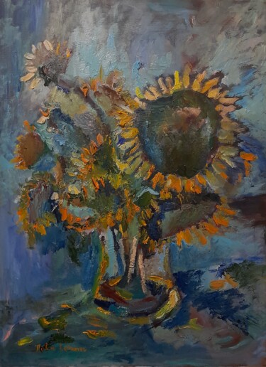 Schilderij getiteld "Nostalgia" door Pavel Levites, Origineel Kunstwerk, Olie Gemonteerd op Frame voor houten brancard