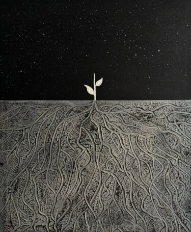Painting titled "Зарождение Силы" by Pavlo Hnidyi, Original Artwork, Acrylic