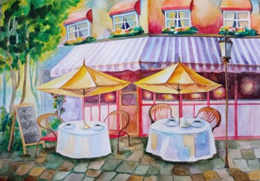 Peaceful life Painting titled "Peaceful life" by Kateryna Hryhorenko, Original Artwork, Watercolor Mounted on Wood Panel