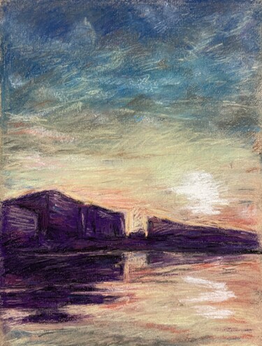Pittura intitolato ""Lever de soleil su…" da Dimitri Vincent, Opera d'arte originale, Pastello