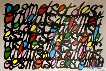 Painting titled "Des mots et des cou…" by Jean-François Miro, Original Artwork, Acrylic