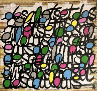 Painting titled "Des mots et des cou…" by Jean-François Miro, Original Artwork, Acrylic