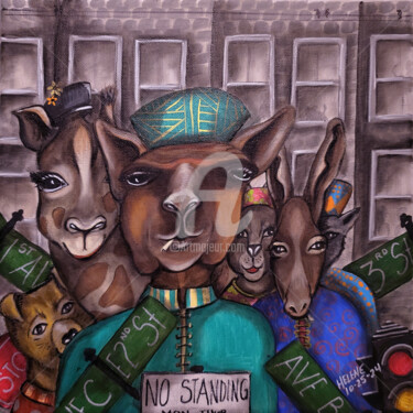 "The Posse" başlıklı Tablo Helene tarafından, Orijinal sanat, Akrilik Ahşap Sedye çerçevesi üzerine monte edilmiş