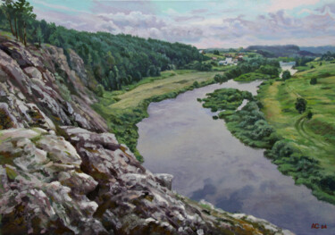 Schilderij getiteld ""В походе"" door Aleksandr Samokhvalov, Origineel Kunstwerk, Olie