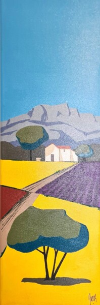 Painting titled "Sainte Victoire" by Muriel Savoyat, Original Artwork, Acrylic