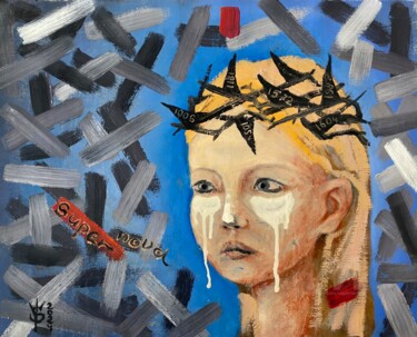 Supernova – Portrait of Fallen Angel Luci 绘画 标题为“Supernova – Portrai…” 由Vladimir Shir, 原创艺术品, 油
