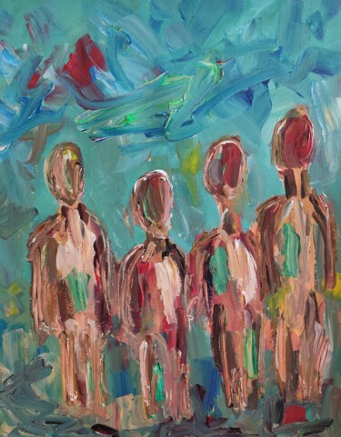 Painting titled "The unity of souls" by Natalya Mougenot, Original Artwork, Acrylic