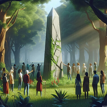 Arts numériques intitulée "The Last Obelisk" par Ariel Velez, Œuvre d'art originale, Travail numérique 2D