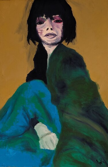 Painting titled "Audela" by Graziana Checchia Pantaleone, Original Artwork, Oil Mounted on Wood Stretcher frame