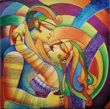 Painting titled "I am ready with my…" by Devi Rani Dasgupta Devi, Original Artwork, Acrylic
