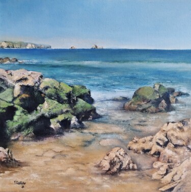 绘画 标题为“Cantabria- La Costa…” 由Tomás Castaño, 原创艺术品, 油 安装在木板上