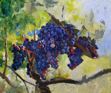 Peinture intitulée "Grapes" par Lukian, Œuvre d'art originale, Huile