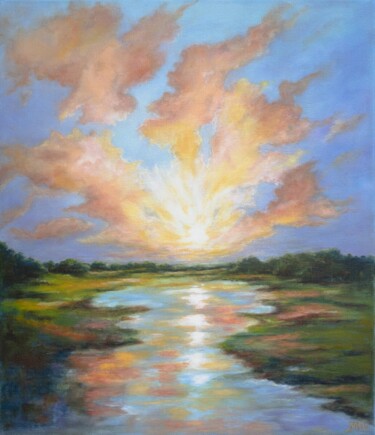 Schilderij getiteld "Nature's Palette" door Djamel Eddine Hafis, Origineel Kunstwerk, Olie