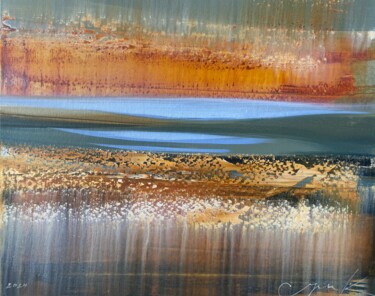 Painting titled "“Subjective landsca…" by Katsiaryna Sumarava, Original Artwork, Oil Mounted on Wood Stretcher frame