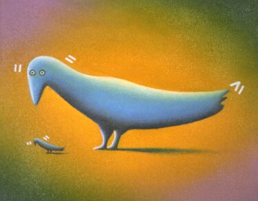 绘画 标题为“OISEAU ZÉROZOÏSTE” 由François-Pierre Bleau (Dit Zéro Zoo), 原创艺术品, 油 安装在木板上