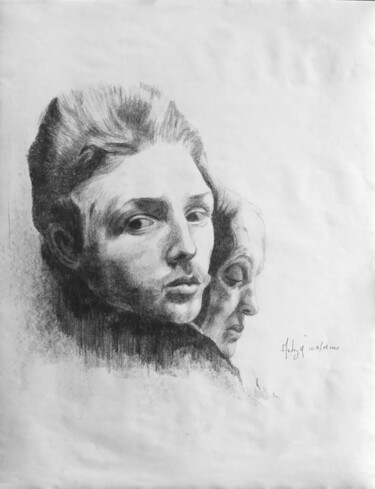 图画 标题为“Portrait d'un homme…” 由Andrzej Lassolle, 原创艺术品, 铅笔