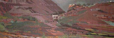 N°8 : Vallée de l’Ourika Painting titled "N°8 : Vallée de l’O…" by Michelle Auboiron, Original Artwork, Acrylic Mounted on Wood Stretcher frame
